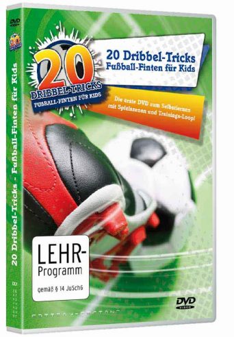 Verpackung für die Kinder-Fussball-DVD "20 Dribbel-Tricks für Kids - Fussball-Finten für Kinder"